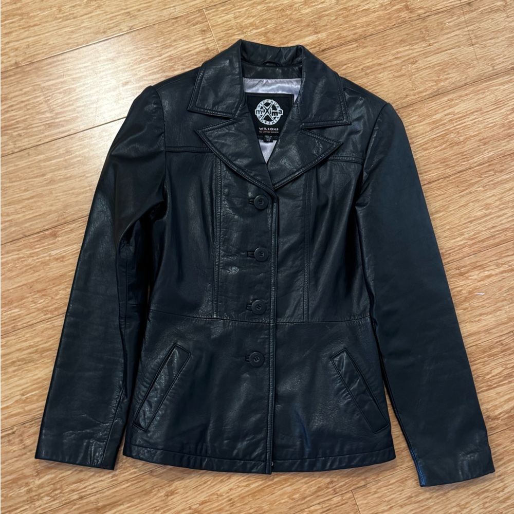 Maxima Vintage Wilson’s leather black blazer - Picture 1 of 7